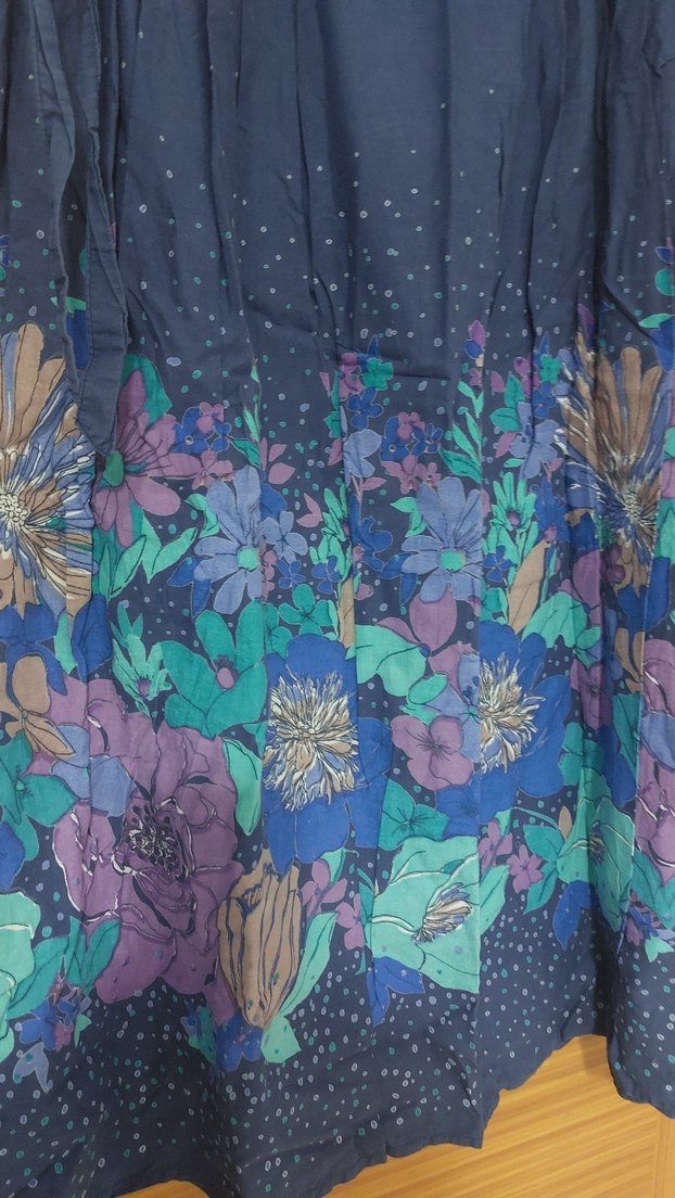 Bohem Tarz Mavi Uzun Kadın Etek altı çiçekli - Görsel 3