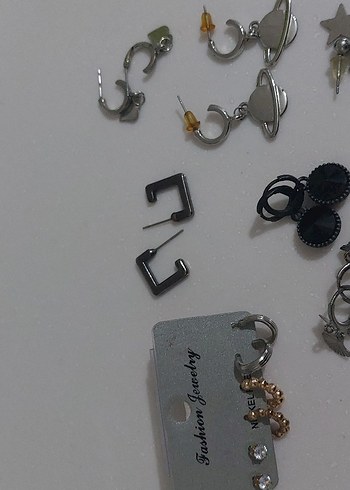 Gri Zincir Detaylı Midi Kadın Küpeler - Görsel 6