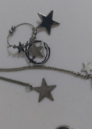 Gri Zincir Detaylı Midi Kadın Küpeler - Görsel 3