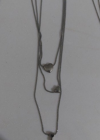 Gri Zincir Detaylı Midi Kadın Kolyesi - Görsel 7