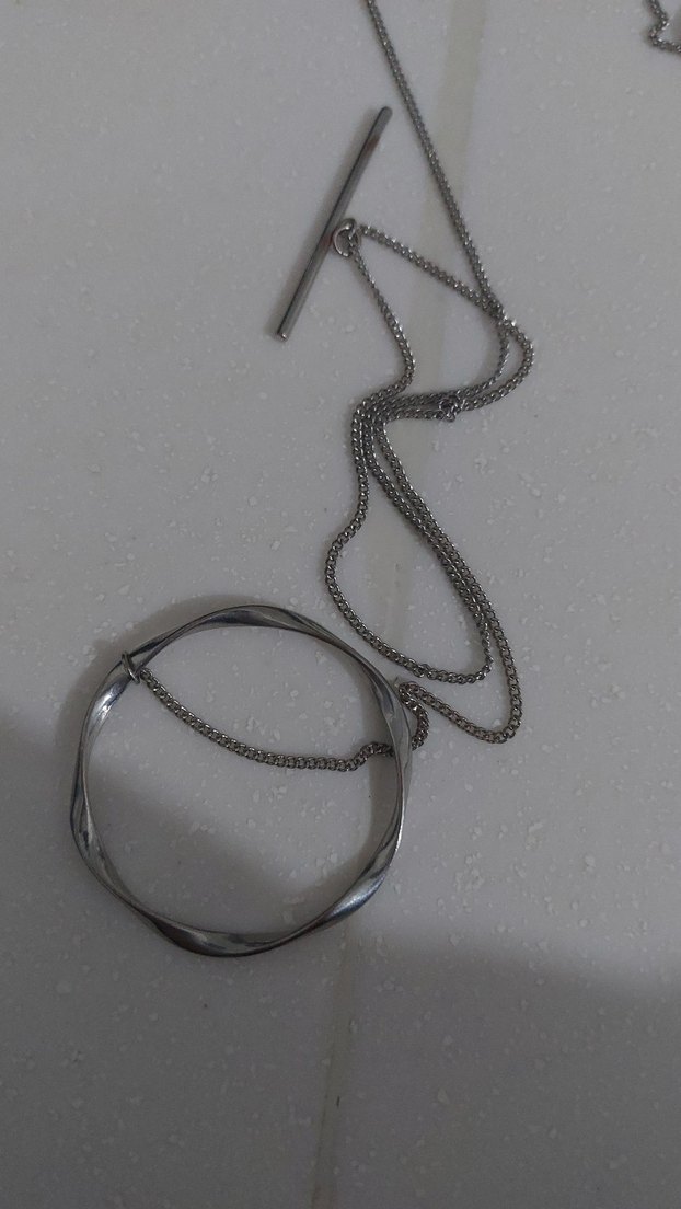 Gri Zincir Detaylı Midi Kadın Kolyesi - Görsel 4