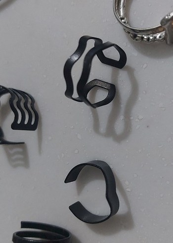 Siyah Grunge Punk metal Kadın Yüzükleri - Görsel 3