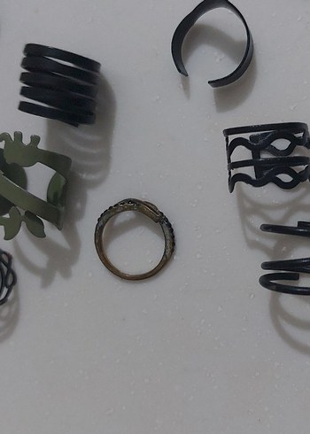 Siyah Grunge Punk metal Kadın Yüzükleri - Görsel 2