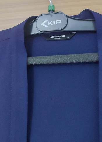 Uzun Lacivert Kadın Yelek - Görsel 3