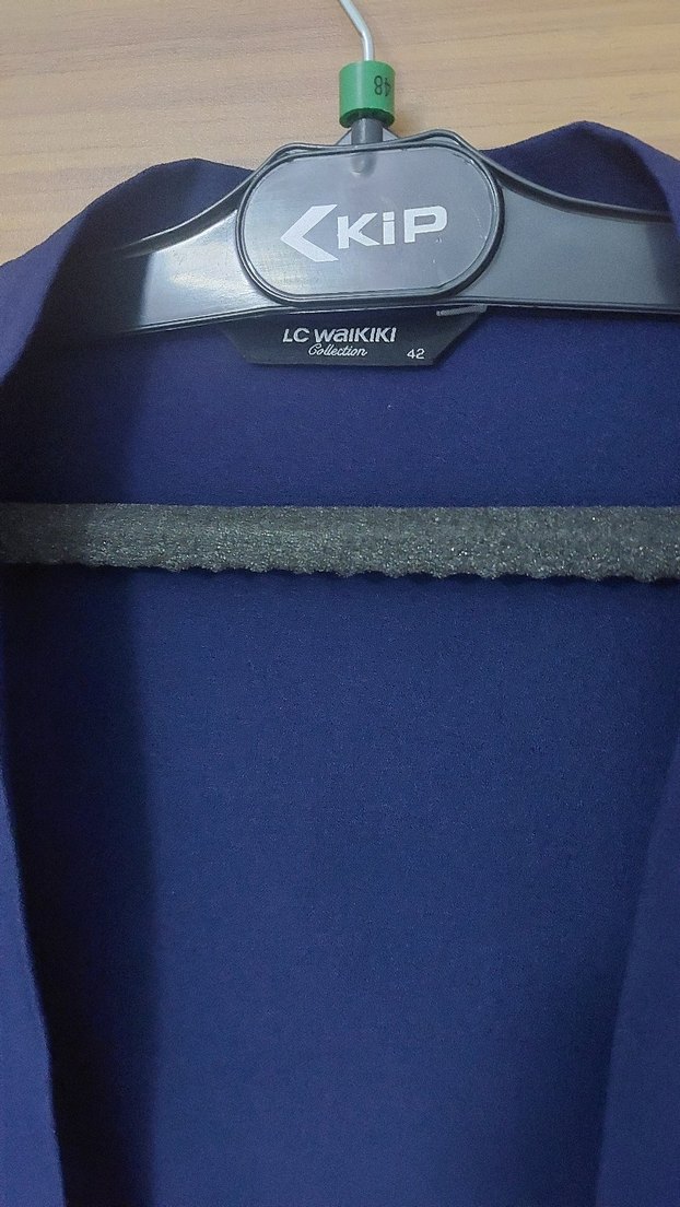 Uzun Lacivert Kadın Yelek - Görsel 4