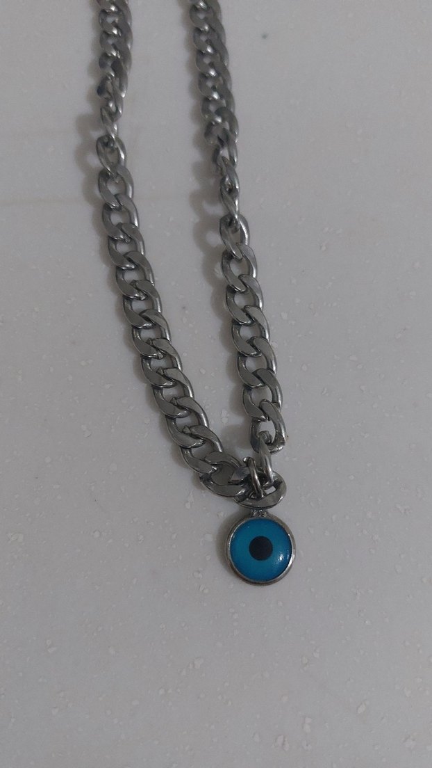 Gümüş Zincir Detaylı Kısa Kolye - Görsel 2