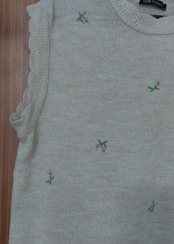 çiçekli kremKadın Triko Süveter xl - Görsel 3