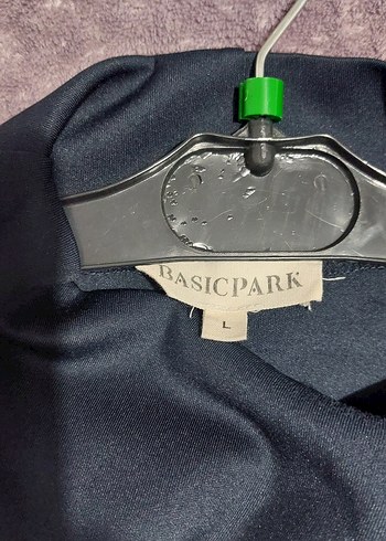 Drapeli Yaka Uzun Kollu lacivert scuba  Tunik L beden - Görsel 5