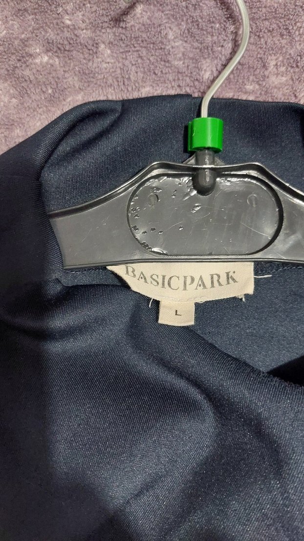 Drapeli Yaka Uzun Kollu lacivert scuba  Tunik L beden - Görsel 5