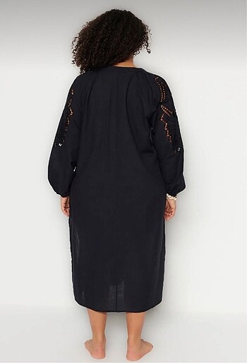 xxl Beden Kimono kaftan keten karışımlı dokuma