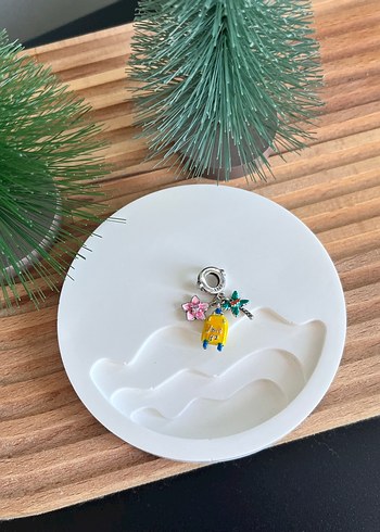 Beden Pandora Bavul, Palmiye ve Kiraz Çiçeği Seyahat Charm