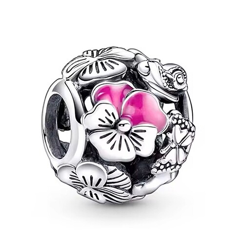 Pandora Pembe Çiçekler Charm