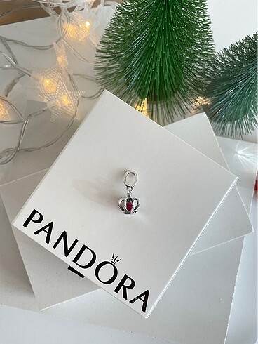 Pandora Pandora Pembe Taşlı Prenses Tacı Charm