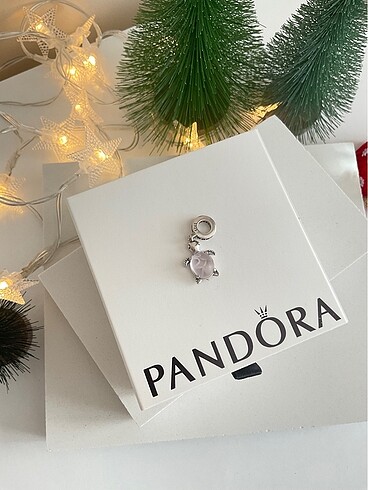 Beden Pandora Murano Camı Pembe Deniz Kaplumbağası Charm