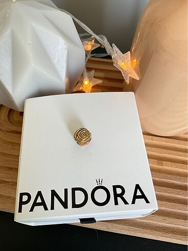  Beden altın Renk Pandora Açan Sarı Gül Charm