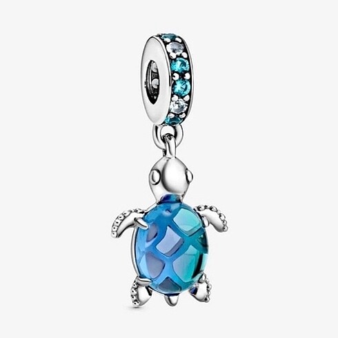 Pandora Mavi Murano Kaplumbağa Charm