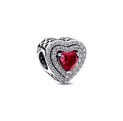 Pandora Yüksek Işıltılı Kırmızı Kalp Charm