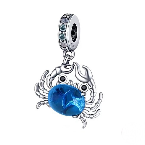 Pandora Mavi Yengeç Murano Sallantılı Charm