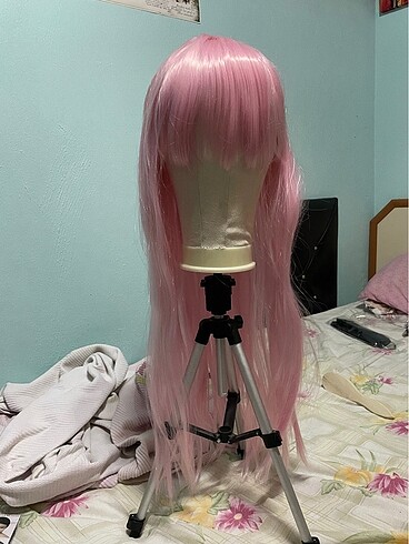 Açık pembe cosplay peruk