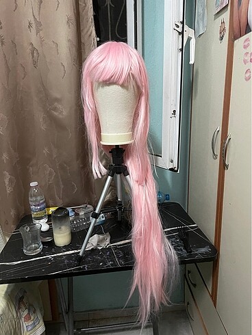 100 cm pembe cosplay peruk