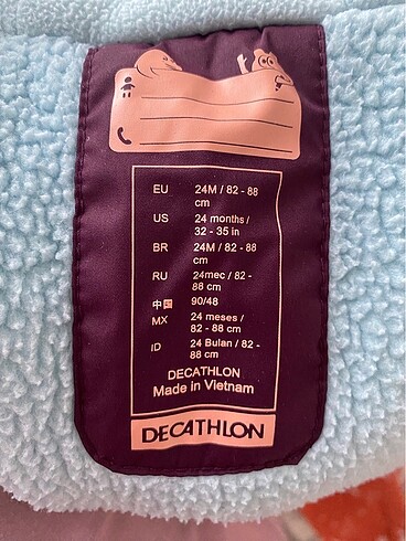 2 Yaş Beden mor Renk Decathlon - kar tulumu- tulum mont