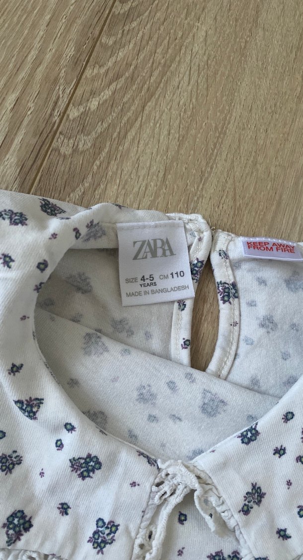 Kız Çocuk Beyaz Pamuklu Uzun Kollu Bluz - Görsel 3