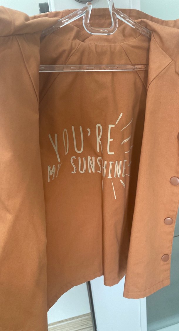 Bej Puantiyeli Pamuklu Kız Yağmurluk - Görsel 2