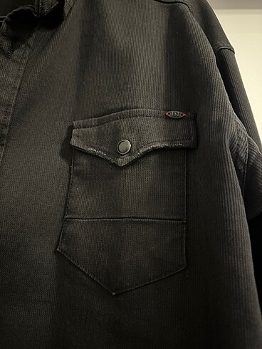 Lacoste marka siyah kadife gömlek - Görsel 7