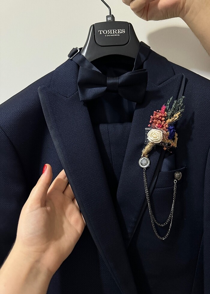 Takım elbise damatlık lacivert - Görsel 4