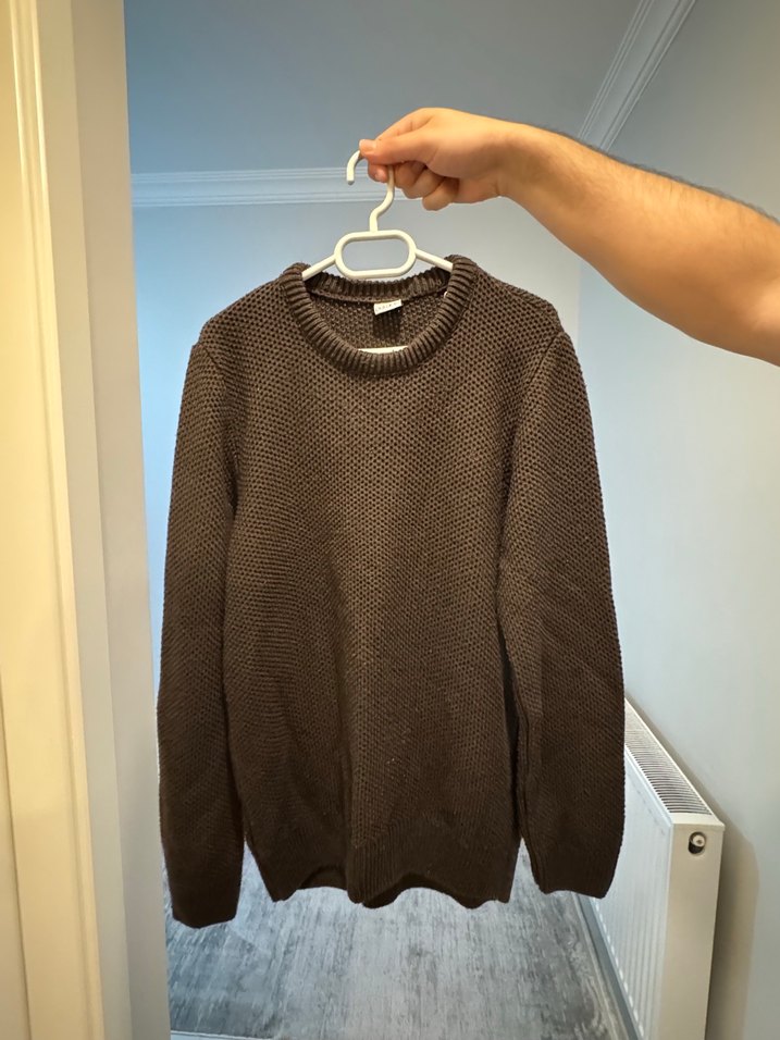 Kahverengi erkek Triko Kazak - Görsel 4