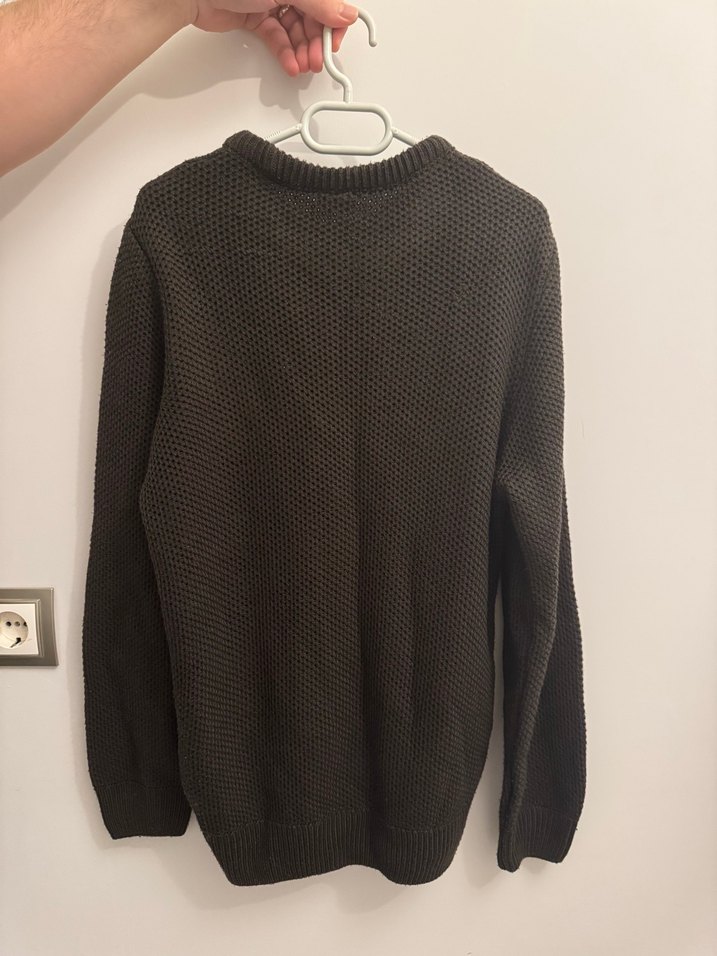 Kahverengi erkek Triko Kazak - Görsel 3