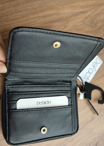 DeFacto Siyah Deri Fermuarlı Kadın Cüzdanı - Görsel 3