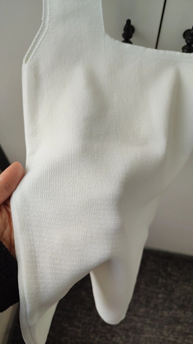 Beyaz Kadın Basic Askılı bluz - Görsel 2