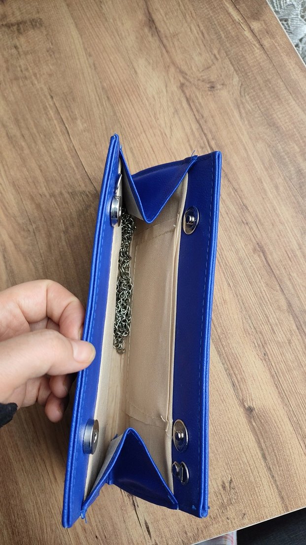 Mavi Pilili Kadın Portföy Çanta - Görsel 2