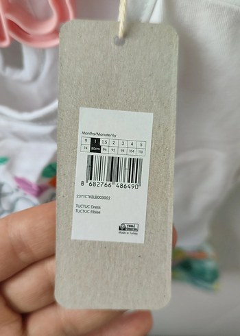 Renkli Yaprak Baskılı Kız Elbise - Görsel 4