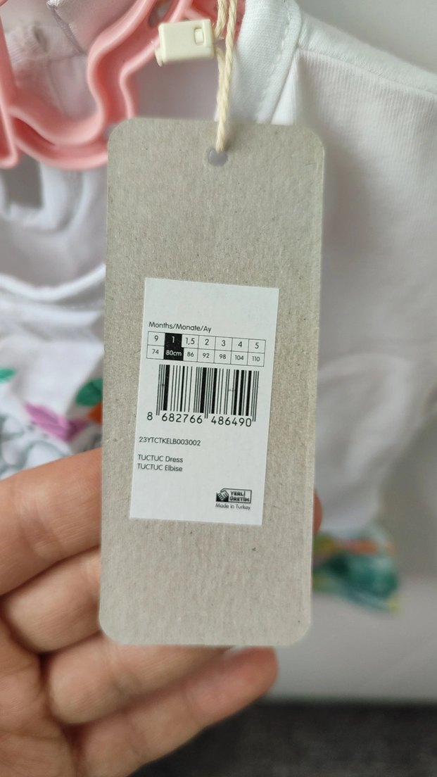 Renkli Yaprak Baskılı Kız Elbise - Görsel 4