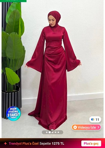 Bordo Drapeli Uzun Abiye Elbise