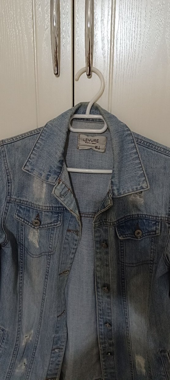 Düğmeli Loose Fit Mavi Denim Ceket - Görsel 3