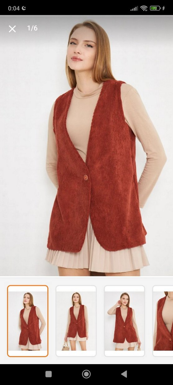 Düğmeli Siyah V Yaka Kadın Yelek - Görsel 3