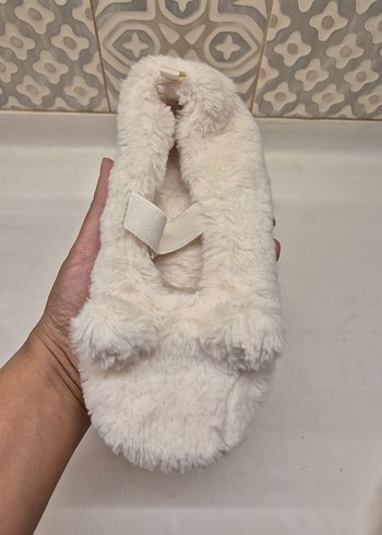 Kız Çocuk Beyaz Kürklü Sıcak Panduf - Görsel 2