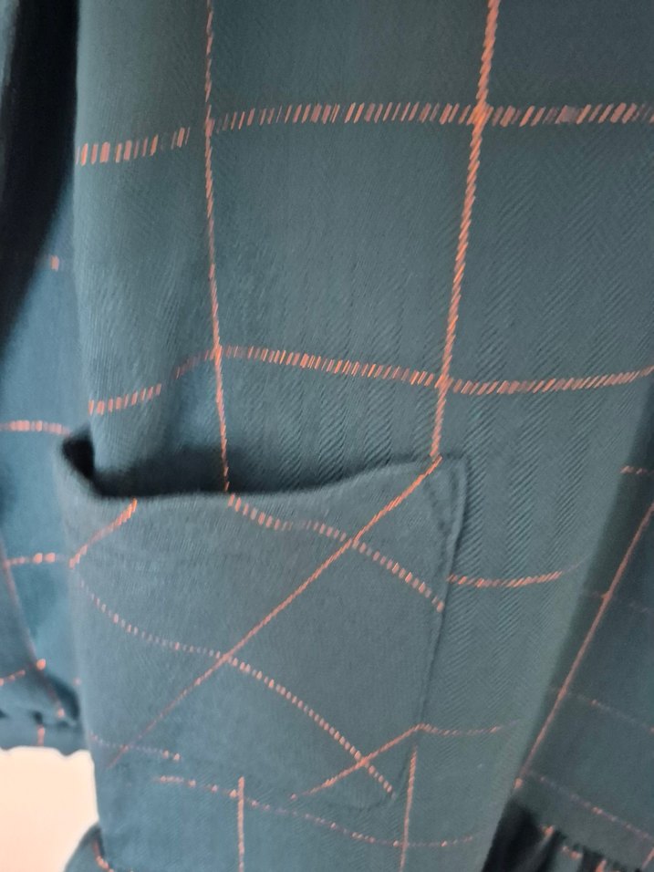 Uzun Kollu Ekose Desenli Kız Elbisesi - Görsel 4