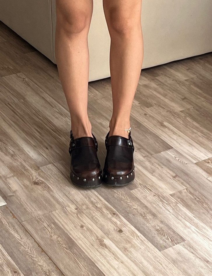 Siyah Deri Tokalı Platform Topuklu Ayakkabı - Görsel 2