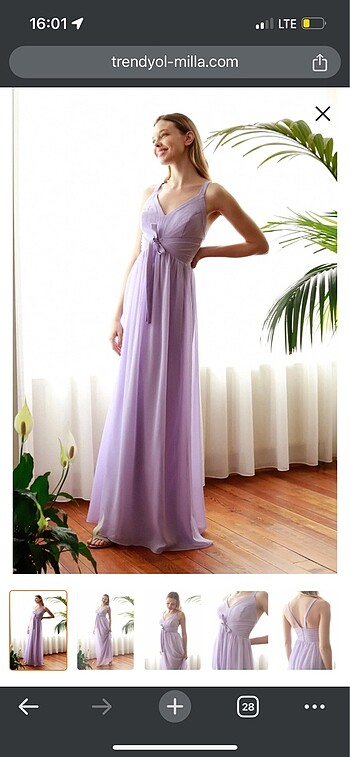 lila şerit biyeli abiye elbise