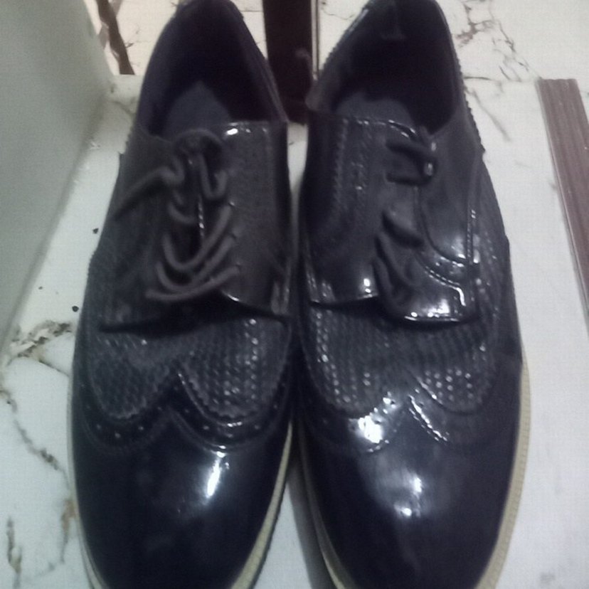 Siyah Yılan Desenli Bağcıklı Erkek Klasik Ayakkabı - Görsel 2