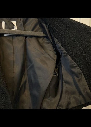 Siyah Süet Mini Klasik Blazer Ceket - Görsel 4