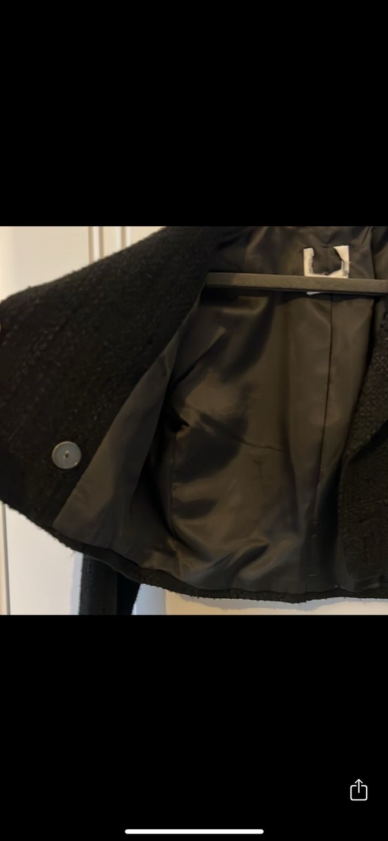 Siyah Süet Mini Klasik Blazer Ceket - Görsel 2