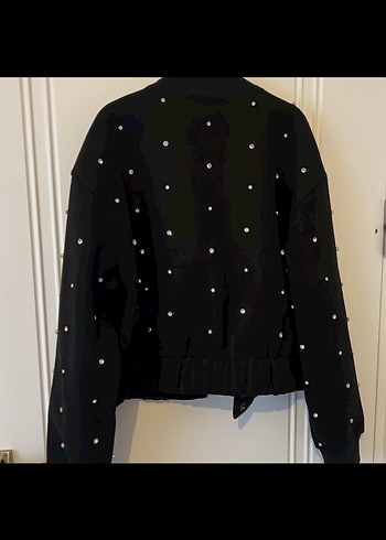 Zara Taşlı Siyah Kadın Ceket - Görsel 4
