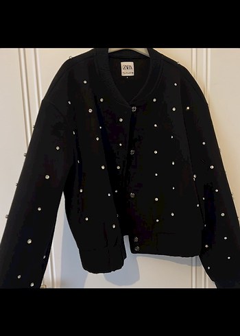 Zara Taşlı Siyah Kadın Ceket - Görsel 3