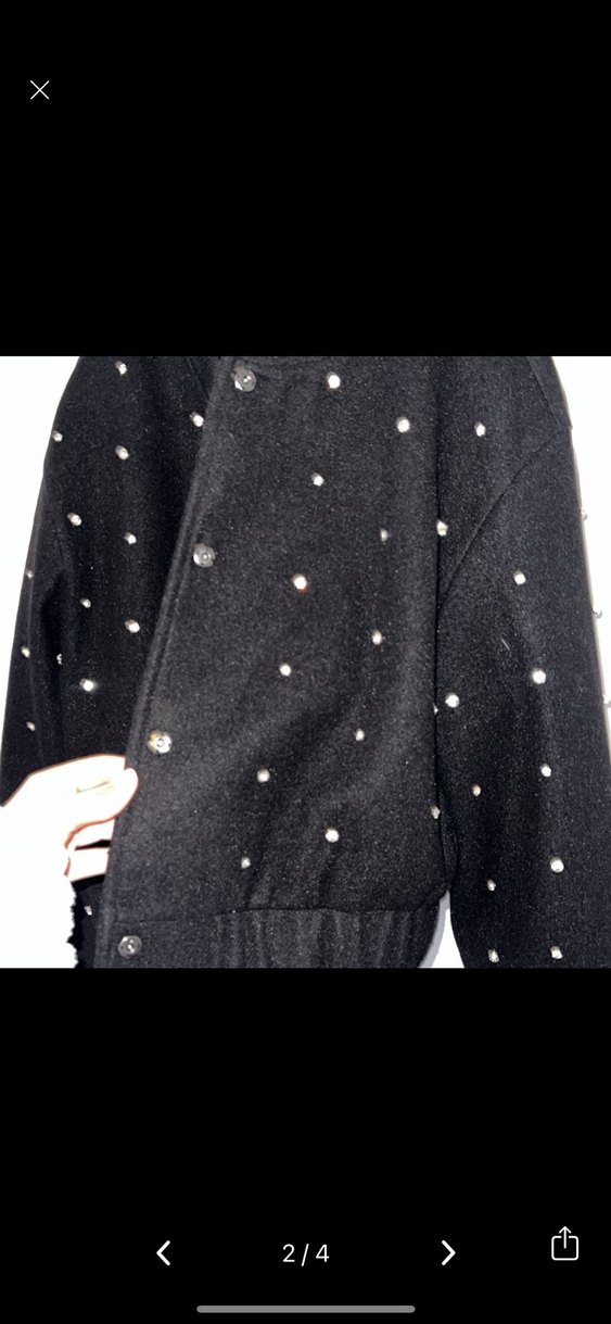 Zara Taşlı Siyah Kadın Ceket - Görsel 2