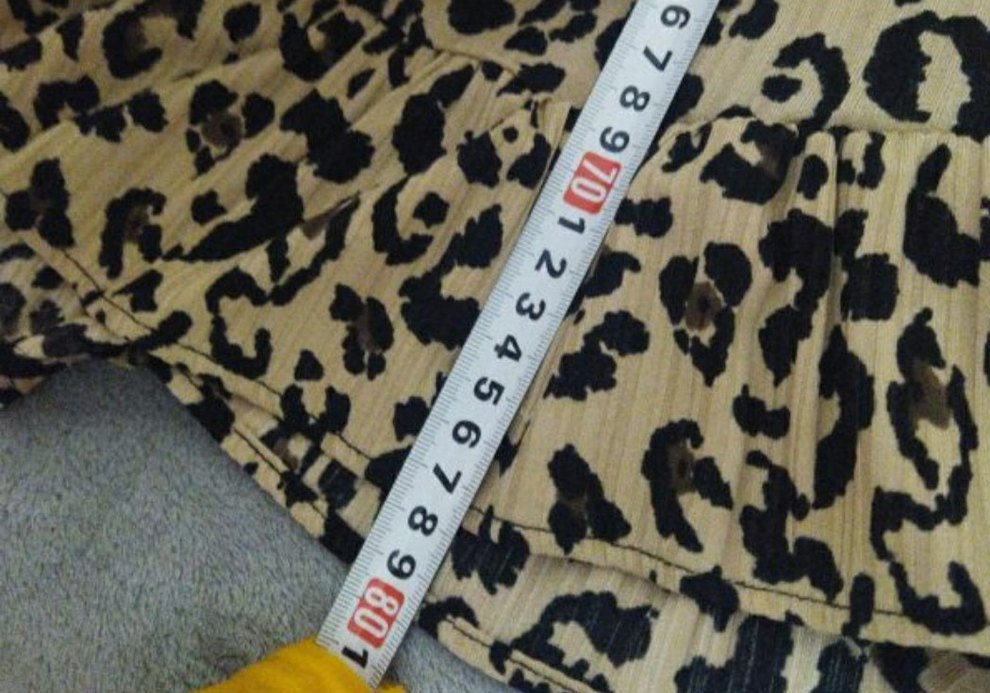 Leopar Desenli Yarım Kollu Midi Elbise - Görsel 4